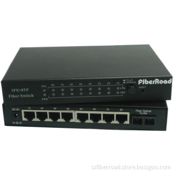 10/100m 1-Port Fx + 8-Port Tp Fiber Switch, Fiber Ethernet Switch (FR-SW-01F08T)